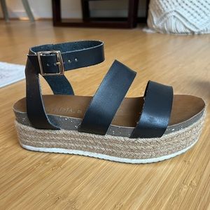 Patrizia Black Espadrille Platform Sandal